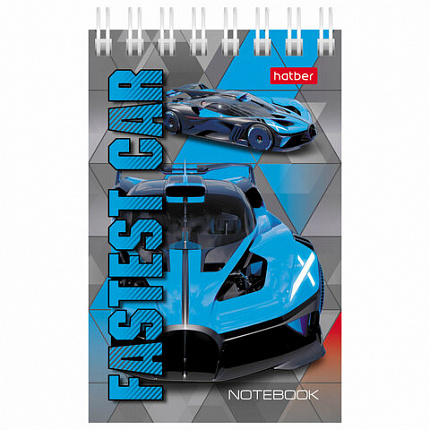 Блокнот МАЛЫЙ ФОРМАТ А7 65х100 мм, 40 л., гребень, картон, клетка, дисплей, HATBER, Ассорти, 031285, 40Б7B1гр