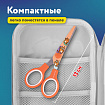 Ножницы 130 мм оранжевые, с цветной печатью "Котики", закругленные, BRAUBERG KIDS, 238351