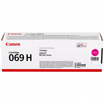 Картридж лазерный CANON (069HM) i-SENSYS LBP673Cdw/MF752Cdw/MF754Cdw, пурпурный, ресурс 5500 стр., ОРИГИНАЛЬНЫЙ, 5096C002