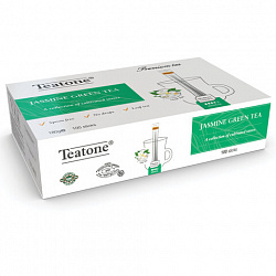 Чай TEATONE "Jasmine green tea" зеленый с ароматом жасмина, 100 стиков по 1,8 г, 1242