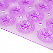 Коврик для ванны противоскользящий 71х38 см, массажный, "Цветы", прозрачно-фиолетовый, ПВХ, PRIMILA (ПРИМИЛА), 700373