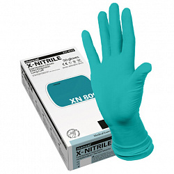 Перчатки нитриловые смотровые особо прочные удлиненные MANUAL XN809, Австрия, 25 пар (50 шт.), размер S (малый), XN809-01