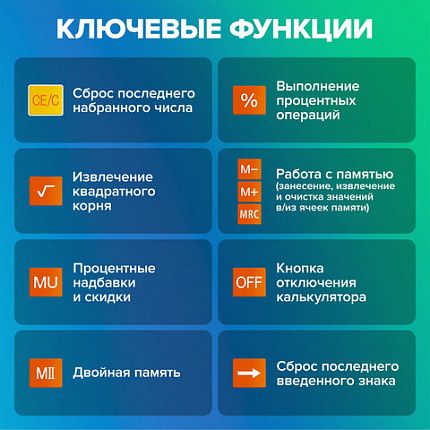 Калькулятор настольный BRAUBERG EXTRA-12-RG (206x155 мм), 12 разрядов, двойное питание, ОРАНЖЕВЫЙ, 250485