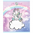 Тетрадь 12 л. ПЗБМ клетка, блестки, "Единорожки" (5 видов), 019418