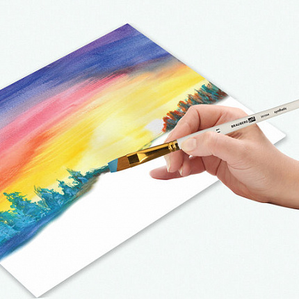 Кисти художественные набор 15 шт + мастихин в пенале, белые, синтетика, BRAUBERG ART