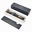 Ручка шариковая PARKER "IM Premium Black GT", корпус черный матовый с гравировкой, позолоченные детали, синяя, 1931667