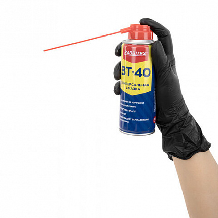 Смазка универсальная проникающая BT-40 (аналог WD-40) 200 мл, аэрозоль с трубочкой, RABBITEX (РАББИТЕКС), 700296