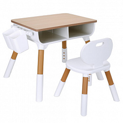 Стол детский + стул BRABIX KIDS CS-001, растущий, 2-7 лет, ЛДСП, пластик, 533288