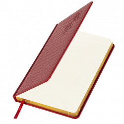 Ежедневник датированный 2026, А5, 138x213 мм, BRAUBERG "Comodo", под кожу, красный, 117048