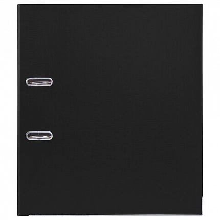 Папка-регистратор, покрытие пластик, 50 мм, ПРОЧНАЯ, с уголком, BRAUBERG, черная, 226589