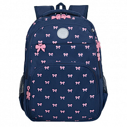 Рюкзак GRIZZLY школьный, анатомическая спинка, 2 отделения, для девочек, "PINK BOWS", 39х30х20 см, RG-568-2/3