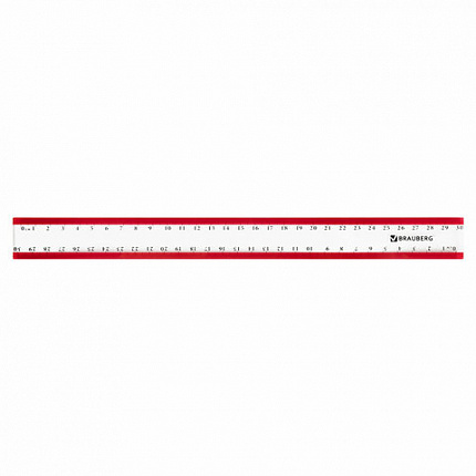 Набор чертежный большой BRAUBERG "Crystal" (линейка 30 см, 2 угольника, транспортир), выделенная шкала, 210297