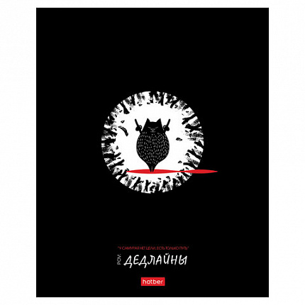 Тетрадь обложка пластик, А5 48л. скоба, клетка, HATBER, "Кот-самурай" (микс в спайке), 091461, 48Т5В1пл