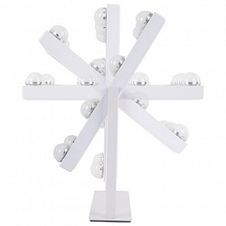 Зеркало для макияжа гримерное с подсветкой, 9 LED-ламп, 3 режима свечения, размер 25х30 см, работа от сети 220 V, цвет белый, BRABIX, 609335