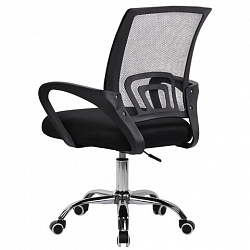 Кресло CROMEX (КРОМЕКС) "Top CH-695", ХРОМ, с подлокотниками, сетка/ткань TW, черное, 533066