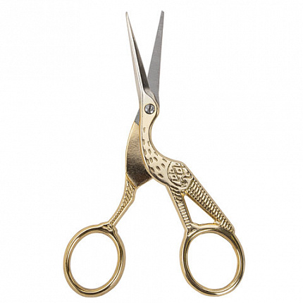 Ножницы для вышивания и рукоделия 120 мм, ЦАПЕЛЬКИ, золотистые, ОСТРОВ СОКРОВИЩ, 665601
