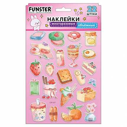 Наклейки объемные "Вдохновение", 19х15 см, ассорти 12 видов, FUNSTER (ФАНСТЕР), 666088