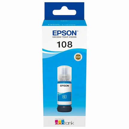 Чернила EPSON 108 (C13T09C24A) для СНПЧ EPSON L8050 /L8100 /L18050, голубые, ОРИГИНАЛЬНЫЕ