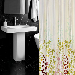 Шторка для ванной ПОЛИЭСТЕР, 180х180 см, кольца в комплекте, ФЛОРА, PRIMILA (ПРИМИЛА), 700080