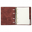 Тетрадь на кольцах А5 (180х220 мм), 120 листов, под кожу, клетка, BRAUBERG "Main", коричневый, 401710