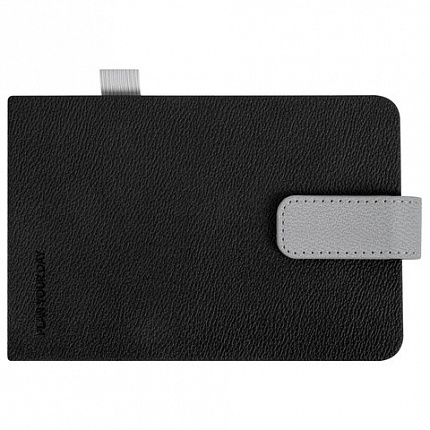 Еженедельник недатированный МАЛЫЙ ФОРМАТ 105х158мм BRAUBERG "Modern" под кожу, застежка, 64 листа, черный, 118656