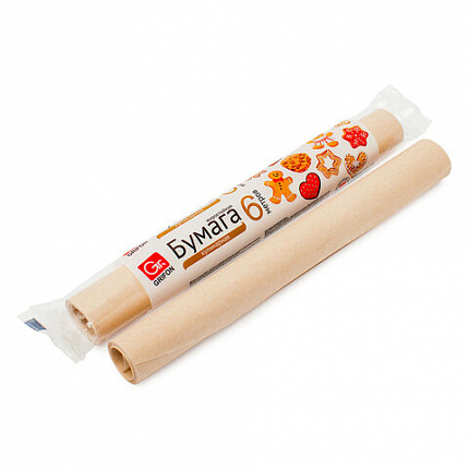 Бумага кулинарная в пленке, 30 см х 6 м, GRIFON, ШК3034, 101-303