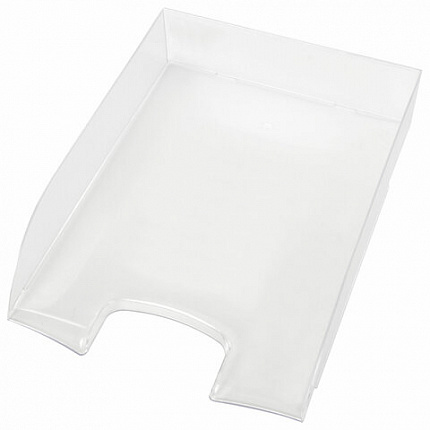 Лоток горизонтальный для бумаг BRAUBERG "Office style", 320х245х65 мм, прозрачный, 237288