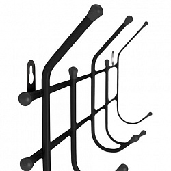 Вешалка настенная "Стандарт 2/5", 220х475х95 мм, 5 крючков, металл, черная