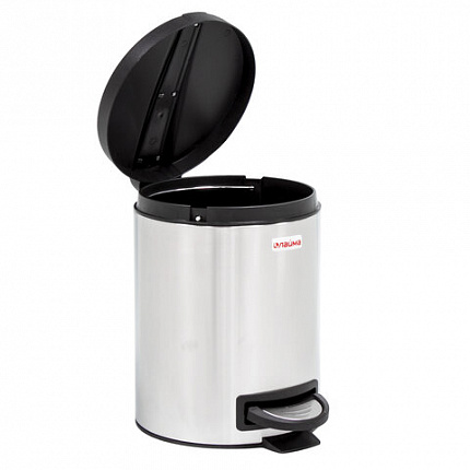 Ведро мусорное с педалью 5 литров "Modern", МАТОВОЕ, нержавеющая сталь, со съемным внутренним ведром, LAIMA, 606301