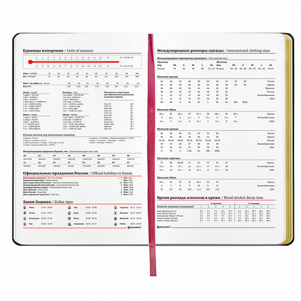 Ежедневник недатированный А5 (138х213 мм), BRAUBERG VISTA, под кожу, гибкий, 136 л., "Pomegranate", 112022