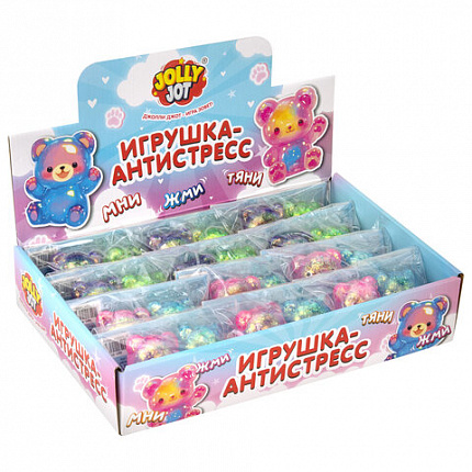 Игрушка-антистресс "МЕДВЕДИКИ. НАБОР 2 ШТУКИ", 5 см, ассорти 4 цвета, дисплей, JOLLY JOT (ДЖОЛЛИ ДЖОТ), 665771
