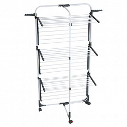 Сушилка напольная для белья раскладная, 3 уровня, 30 метров, на колесах, LAIMA HOME HIGH-RISE, 700472