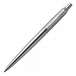 Ручка шариковая PARKER "Jotter Core Stainless Steel CT", корпус серебристый, детали хром, синяя, 1953170