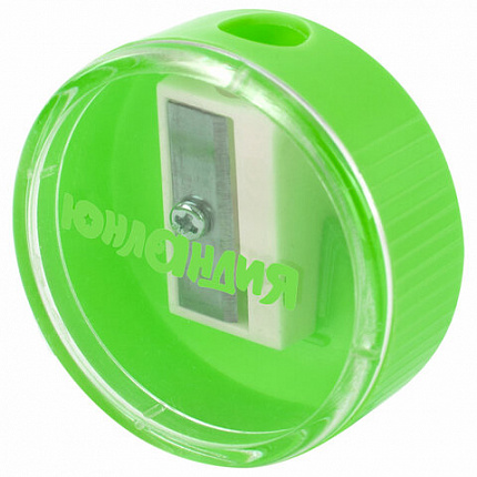 Точилка с контейнером ЮНЛАНДИЯ "ШАРИК НЕОН", неоновые цвета ассорти, 272511