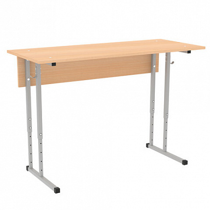Стол-парта 2-местый регулируемый ПИФАГОР SD-2, 1200х500х580-820 мм, рост 3-7 (130-190 см), серый каркас, ЛДСП бук, 533347