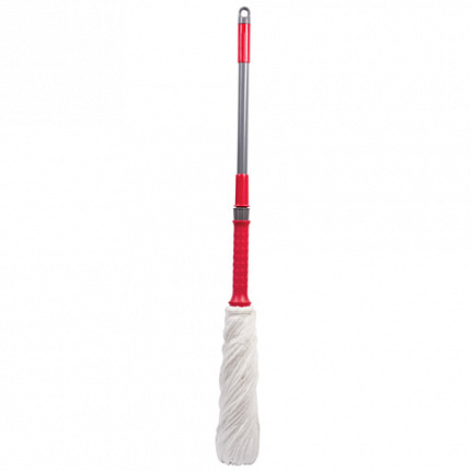 Швабра самоотжимная, скручивающийся отжим, МОП из микрофибры 603601, черенок 80-120см, LAIMA, 603600