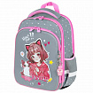 Ранец BRAUBERG QUADRO, 3 отделения, с брелоком, "Anime friends", 37х28х18 см, 272022