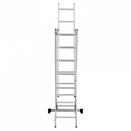 Лестница-трансформер 3-х секционная 3х7 ступеней, высота 4,5 м (3 секции по 1,9 м), нагрузка 150 кг, алюминий, НОВАЯ ВЫСОТА, 1230307