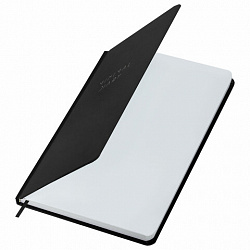 Ежедневник недатированный с резинкой А5 145х203 мм, BRAUBERG, твердый, 160 л., "Minimal", черный, 116299