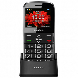 Телефон мобильный TEXET TM-B227, 2 SIM, 2,2", 32Мб, microSD, FM, MP3, камера, фонарик, черный, 127369