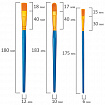 Кисти набор 10 шт., синтетика, синие, № 2/0-8 (Круглые; Овальные; Плоские; Лайнеры), WBZ (ВБЗ), 201085