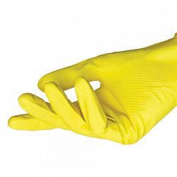Перчатки МНОГОРАЗОВЫЕ латексные AVIORA, размер 6,5-7, S (малый), желтые, вес 33 г, 402-566