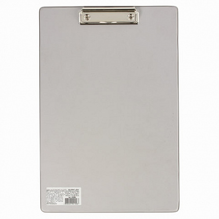 Доска-планшет BRAUBERG "Comfort" с прижимом А4 (230х350 мм), картон/ПВХ, РОССИЯ, СЕРАЯ, 222661