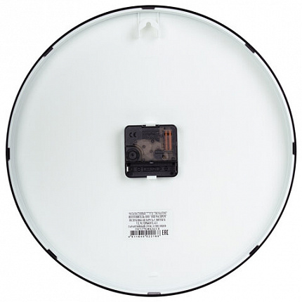 Часы настенные TROYKATIME (TROYKA) 77770732, круг, белые, черная рамка, 30,5х30,5х5 см