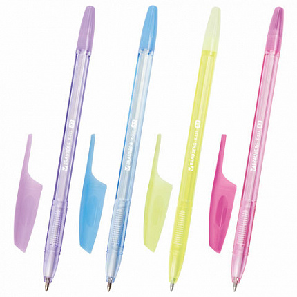 Ручки шариковые BRAUBERG "X-333 PASTEL", НАБОР 8 ШТУК, СИНИЕ, узел 0,7 мм, линия письма 0,35 мм, 144531