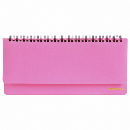 Планинг настольный недатированный (305x140 мм) BRAUBERG "Select", балакрон, 60 л., розовый, 111697