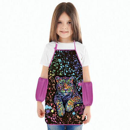 Фартук с нарукавниками для уроков труда ЮНЛАНДИЯ, регулировка по росту, 46х54 см, Bright wildlife, 273764
