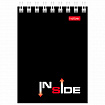 Блокнот МАЛЫЙ ФОРМАТ А7 75х105 мм, 40 л., гребень, картон, клетка, HATBER, "INSIDE Стиль", 004691, 40Б7B1гр_01622