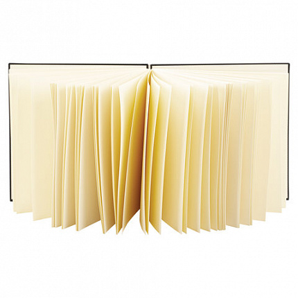 Скетчбук, слоновая кость 140 г/м2 200х200 мм, 80 л., КОЖЗАМ, гребень, BRAUBERG ART CLASSIC, черный, 116476