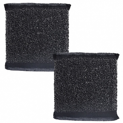 Губка-скрабер 11х10х1,5 см, поролон + металлическая оплетка КОМПЛЕКТ 2 штуки, посуда, уборка, LAIMA, 700058